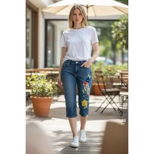 Rare Lilly Pulitzer Women's Embroidered Jeans Parrot Size 4